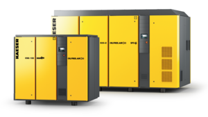 Sprężarki śrubowe bez wtrysku oleju, chłodzone wodą.