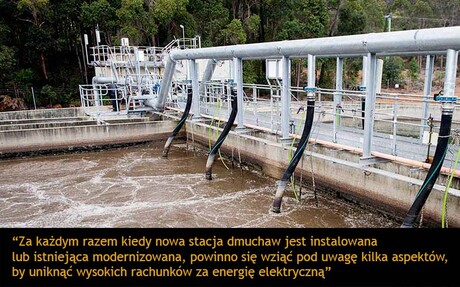 Napowietrzanie ścieków przy użyciu sprężonego powietrza.