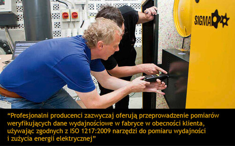 Pomiar wydajności dmuchawy.