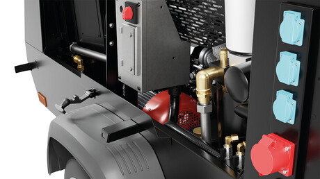 Sprężarka przewoźna M59 z generatorem.