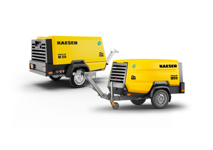 Sprężarka spalinowa MOBILAIR w dwóch wersjach obudowy.