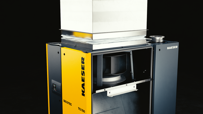 Innowacją w nowym osuszaczu chłodniczym SECOTEC jest zastosowanie wentylatora promieniowego.