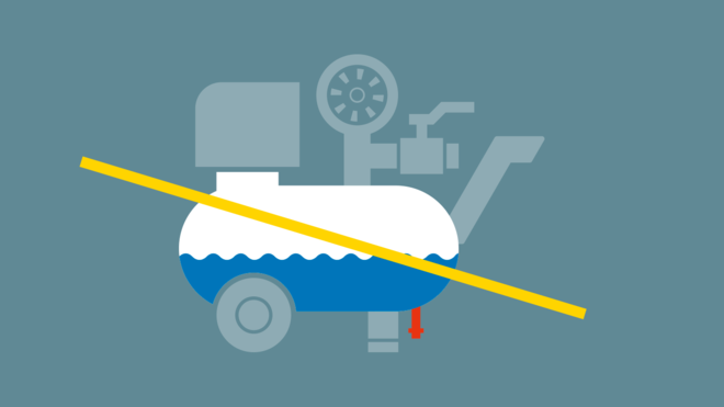 Wytrącany kondensat w modelu i.Comp 3 jest odparowywany przy użyciu nowej technologii.