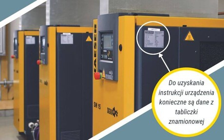 Instrukcja obsługi kompresora - tabliczka znamionowa.